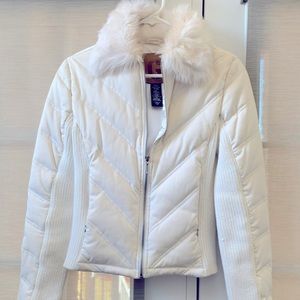 Guess White Bomber Jacket